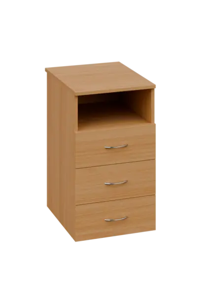 CKC 2 - 64 kontejner přístavný, 3-zásuvkový/nika, deska 25 mm, centrální zámek, buk royal